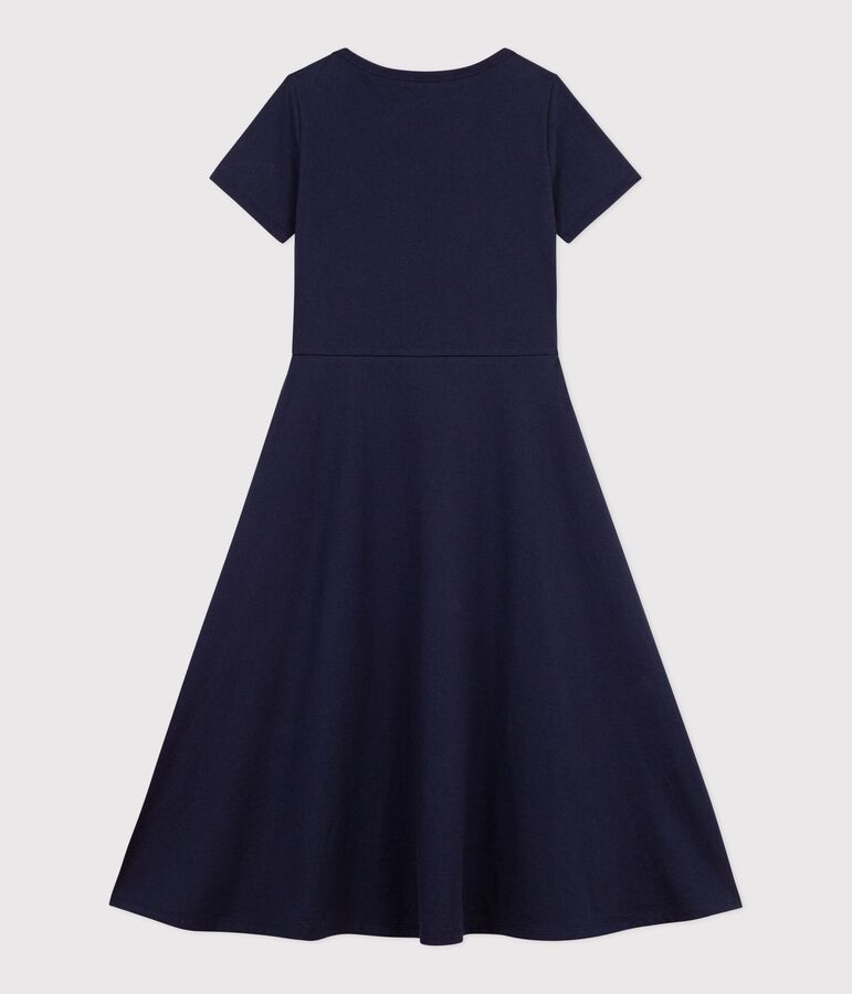 Women's long cotton dress blue