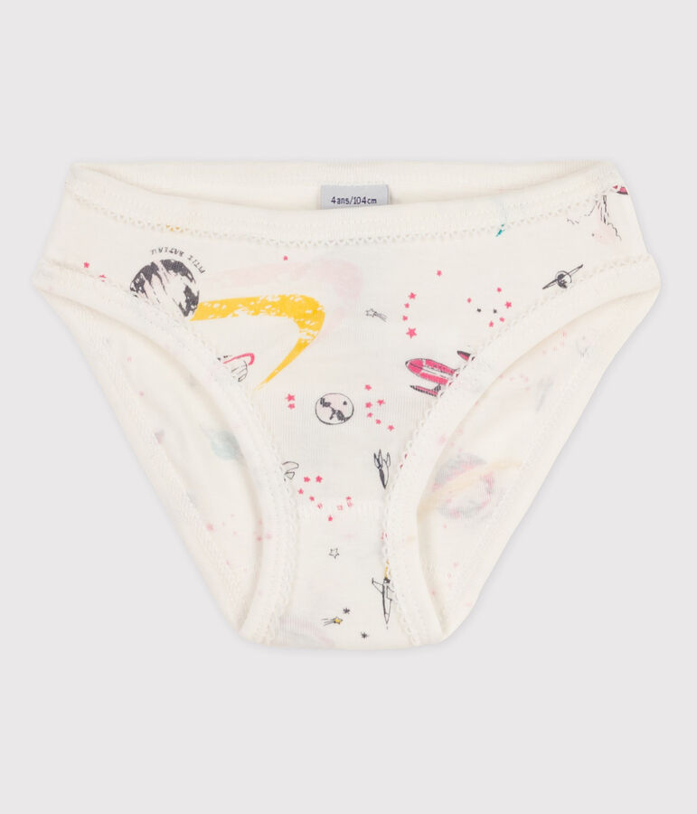 Girls' Cotton Briefs MARSHMALLOW white/PETAL pink/MULTICO