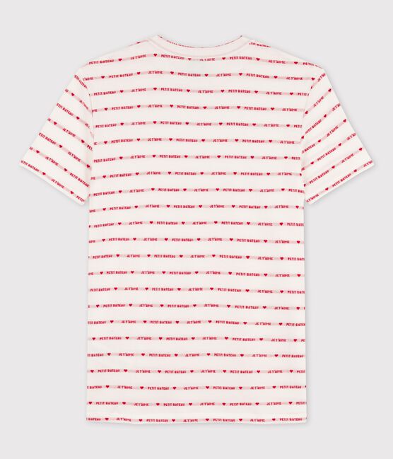 Women's Iconic Organic Cotton Round Neck T-Shirt MARSHMALLOW white/TERKUIT red