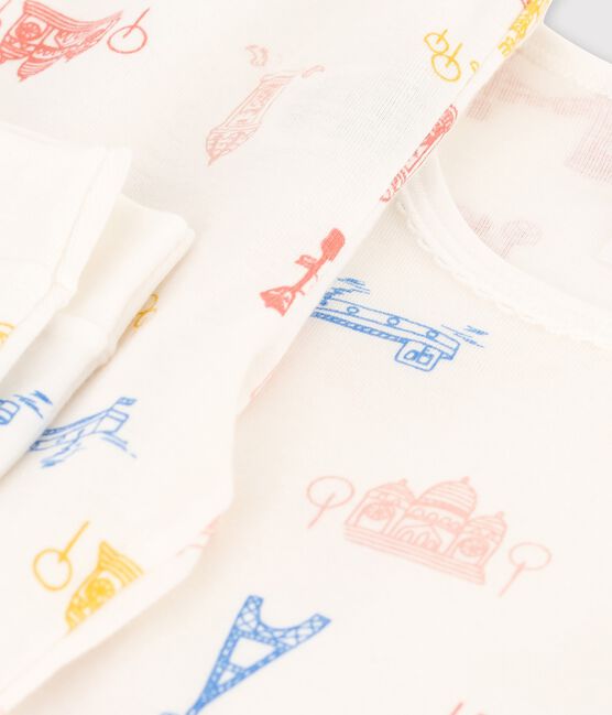 Unisex Snugfit Paris Print Cotton Pyjamas MARSHMALLOW white/MULTICO white