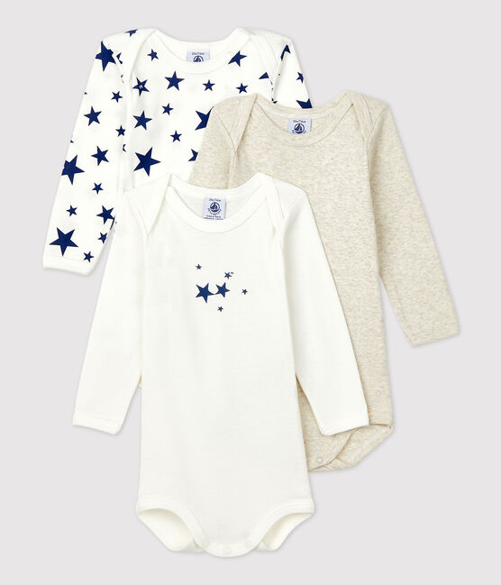 Starry Long-Sleeved Cotton Bodysuits - 3-Pack variante 1