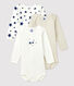 Starry Long-Sleeved Cotton Bodysuits - 3-Pack
