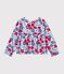 Children's long-sleeved floral print cotton blouse MARSHMALLOW white/MULTICO white