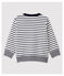 Baby Boys' Cotton Sailor Striped Sweatshirt MARSHMALLOW white/SMOKING blue