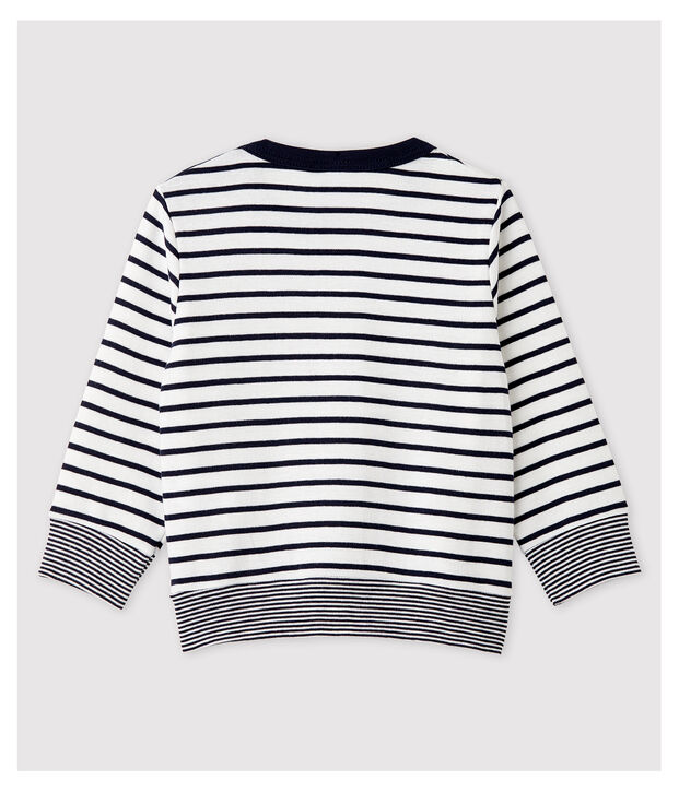 Baby Boys' Cotton Sailor Striped Sweatshirt white/blue