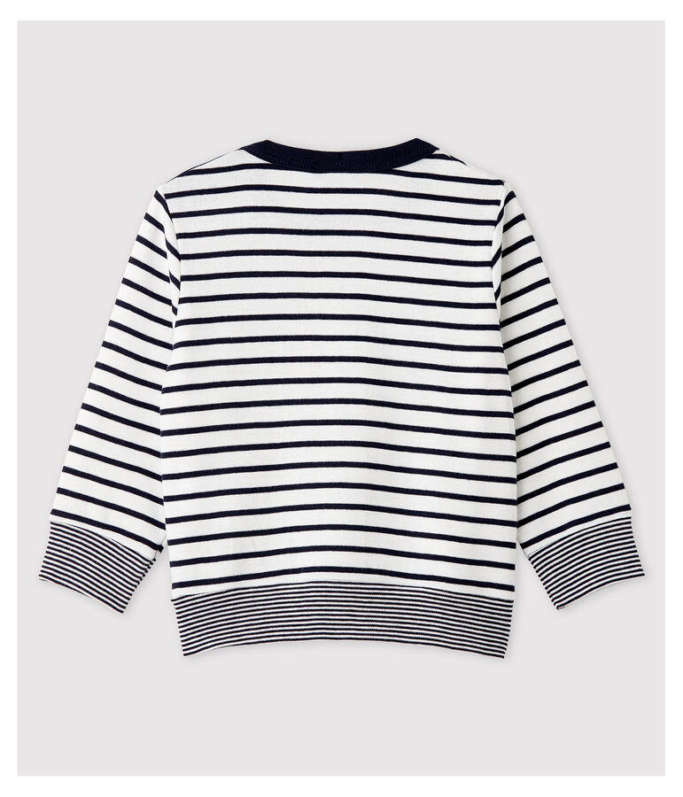 Baby Boys' Cotton Sailor Striped Sweatshirt MARSHMALLOW white/SMOKING blue
