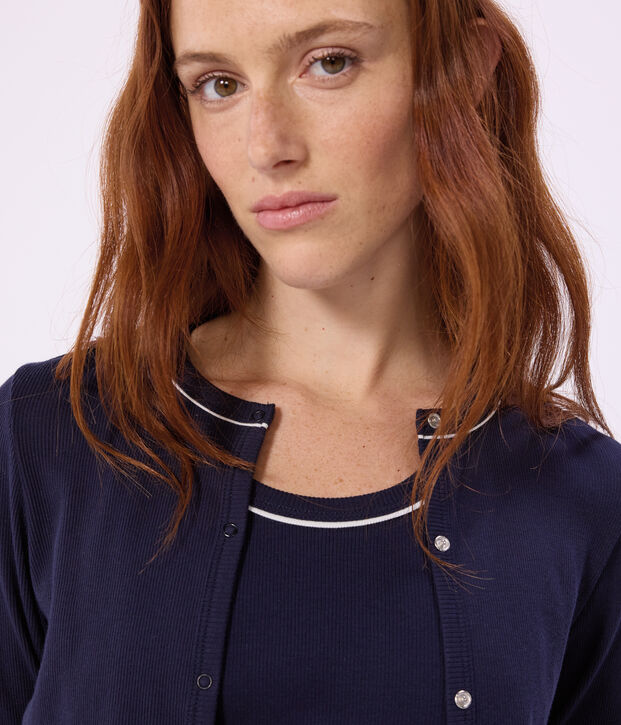 Women's plain cotton cardigan SMOKING