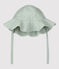 Babies' Striped Seersucker Floppy Hat BRUT blue/MARSHMALLOW white
