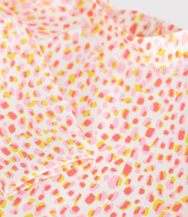 Children's one-piece long sleeved printed swimsuit white/multicolor