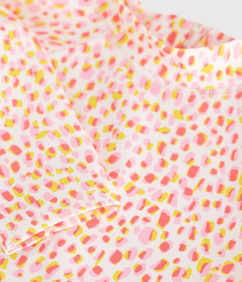 Children's one-piece long sleeved printed swimsuit white/multicolor