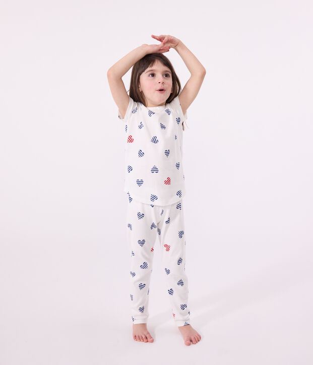 Children's floral cotton pyjamas white/red/multicolor