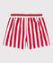 Babies' stripy printed swim shorts MARSHMALLOW red/SPI