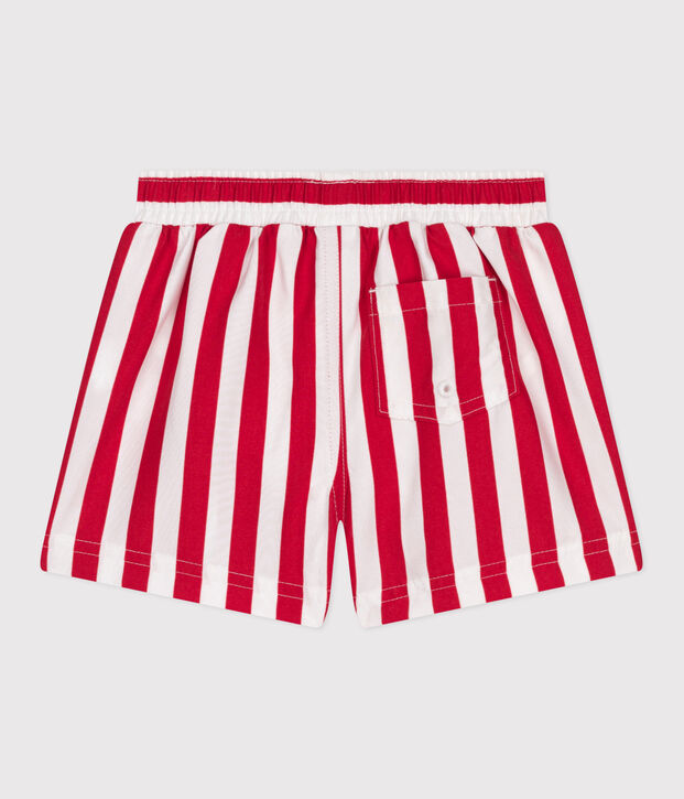 Babies' stripy printed swim shorts red/red
