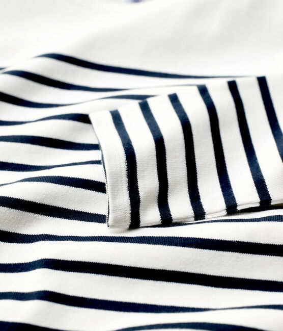 Women's Iconic Cotton Breton Top MARSHMALLOW white/SMOKING blue