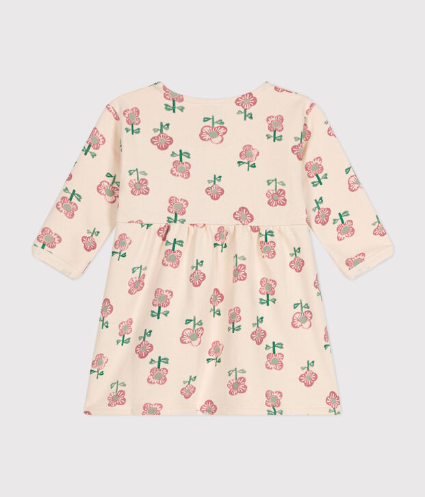 Babies' long-sleeved dress Ecru/yellow