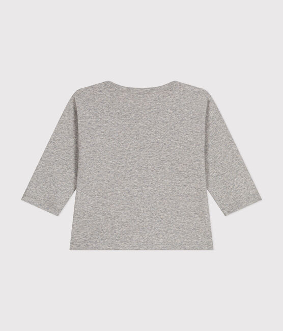 Babies' long-sleeved cotton T-Shirt CHATON CHINE grey