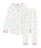 Girls' High-Rise Double-Sided Jersey Pyjamas MARSHMALLOW white/MULTICO white