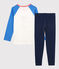 Boys' Chick Themed Organic Cotton Pyjamas BRASIER blue/MULTICO white