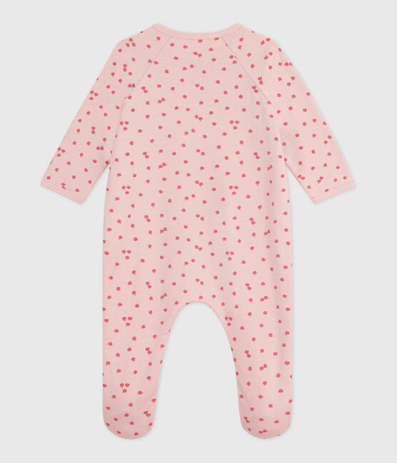 Babies' printed brushed fleece pyjama suit JOLI pink/MULTICO white