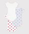 Pack of short-sleeved heart-print cotton bodies for babies multicolor