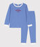 Children's Unisex Pinstriped Cotton Pyjamas PERSE blue/MARSHMALLOW white