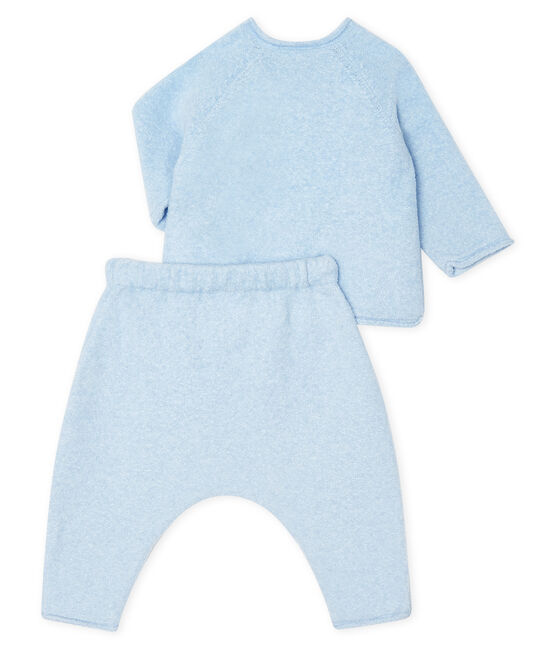 Babies' Clothing in Cotton/Merino Wool/Polyester - 2-Piece Set TOUDOU blue
