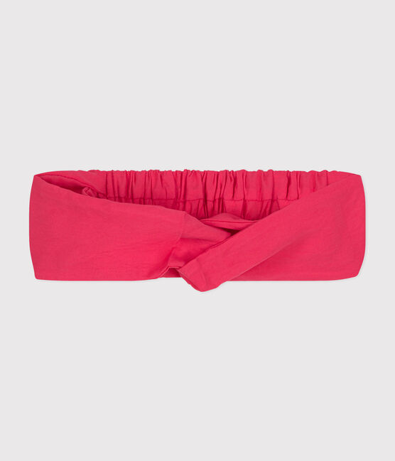 Babies' plain fabric hairband GLOSS pink