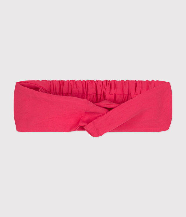 Babies' plain fabric hairband pink