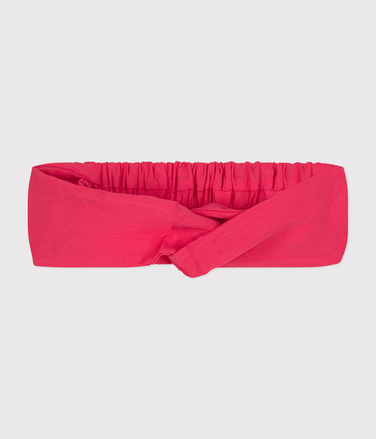 Babies' plain fabric hairband GLOSS pink