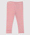 Babies' Cotton Leggings MARSHMALLOW white/TERKUIT red