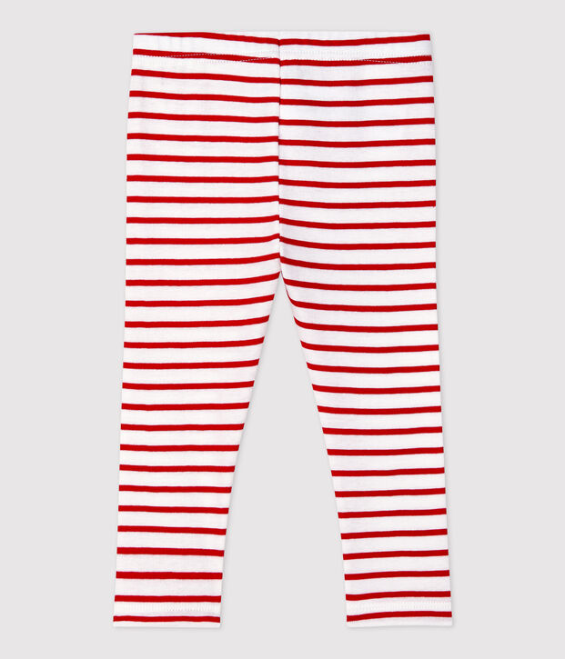 Babies' Cotton Leggings white/red