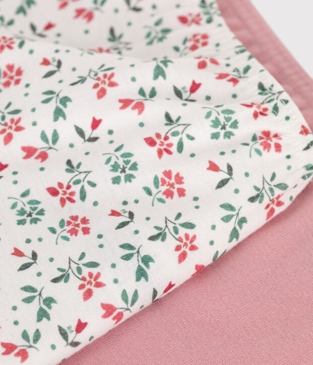 Children's floral-patterned long cotton shorties - 2-pack multicolor