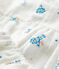 Long-sleeved floral dress with baby girl bloomers in nappy fabric MARSHMALLOW white/MULTICO white