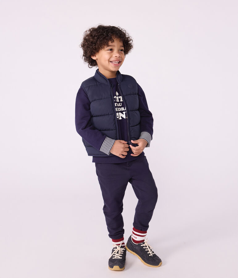 Children's reversible two-tone sleeveless puffer jacket blue/yellow