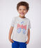 Children's short-sleeved printed cotton T-shirt BELUGA CHINE grey