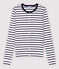 Women's Iconic Striped Cotton Cardigan MARSHMALLOW white/SMOKING blue