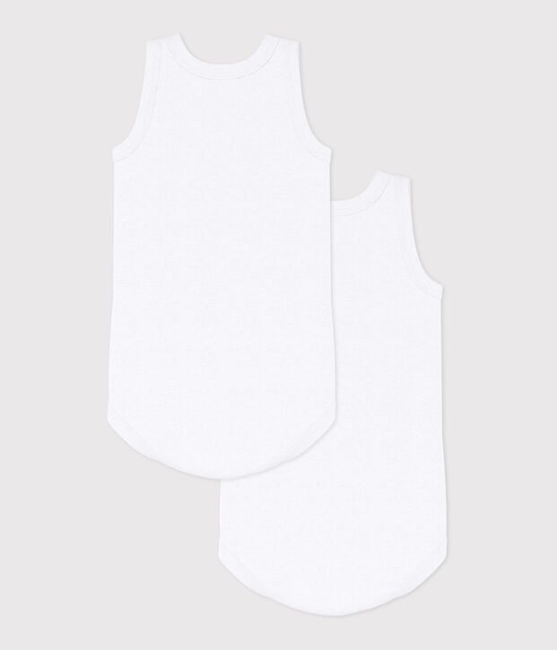 Babies' White Sleeveless Bodysuit - 2-Pack multicolor