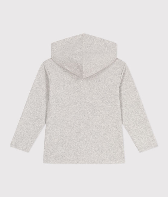 Children's plain cotton zip-up hoodie BELUGA CHINE grey