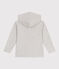 Children's plain cotton zip-up hoodie BELUGA CHINE grey