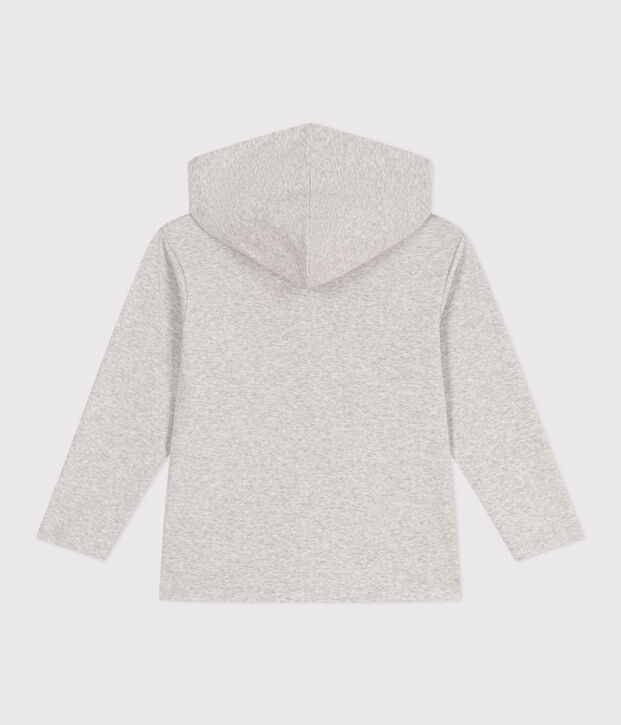 Children's plain cotton zip-up hoodie BELUGA CHINE