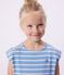 Children's sleeveless stripy cotton dress blue/white
