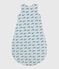 Babies' 3 TOG whale-print velour sleeping bag CO2 /ADRIATIC