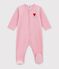 Babies' plain velour pyjama suit with a placed design CHARMI