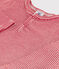 Babies' Stripy Long-Sleeved Cotton Henley Bodysuit STOP /MARSHMALLOW
