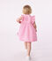 Babies' short-sleeved lightweight cotton gingham print dress and bloomers ECUME white/PETAL