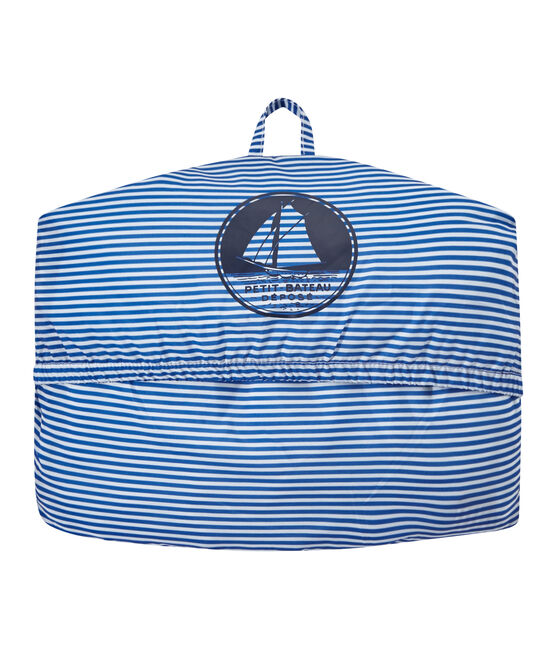 Unisex milleraies-striped waterproof windbreaker PERSE blue/MARSHMALLOW white