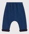Babies' Denim Fleece Parachute Trousers MEDIEVAL blue/ECRU beige