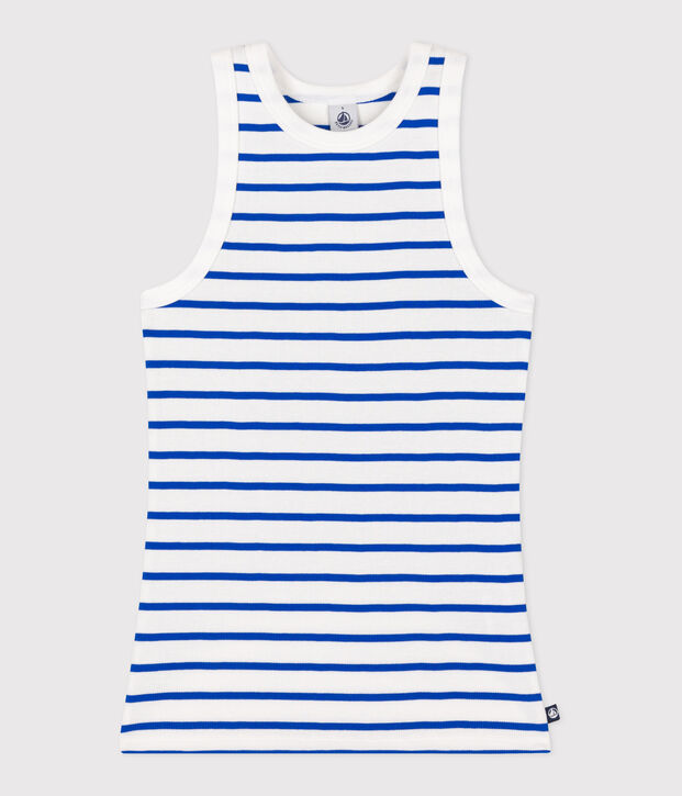 Women's Iconic striped cotton tank top white/blue
