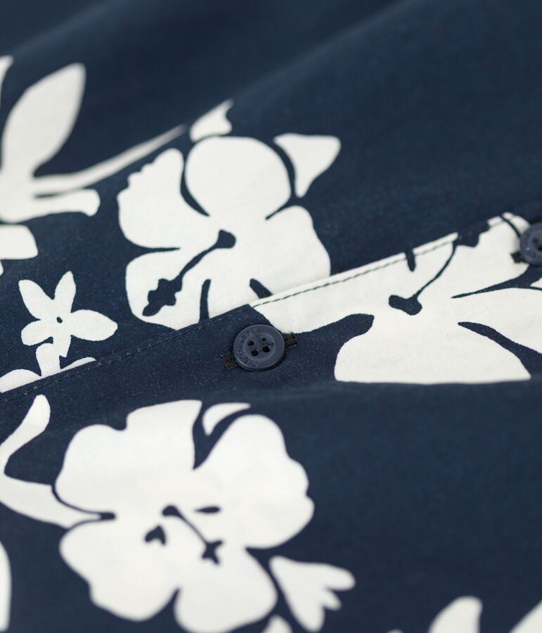 Boys' Short-Sleeved Poplin Shirt blue/white