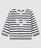 Baby boy's fleece sweatshirt MARSHMALLOW white/SMOKING blue